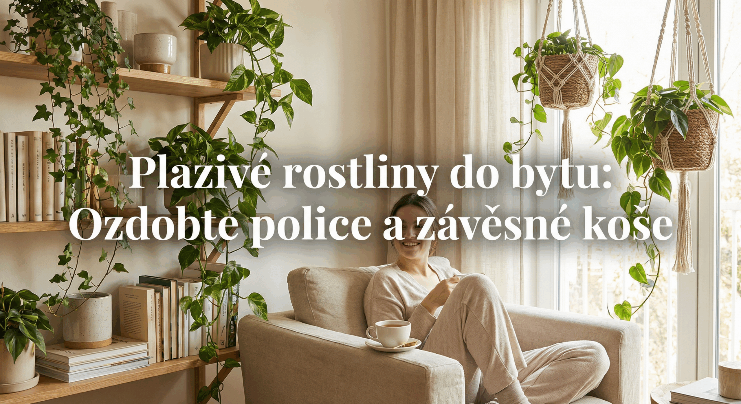 Plazivé rostliny do bytu: Ozdobte police a závěsné koše
