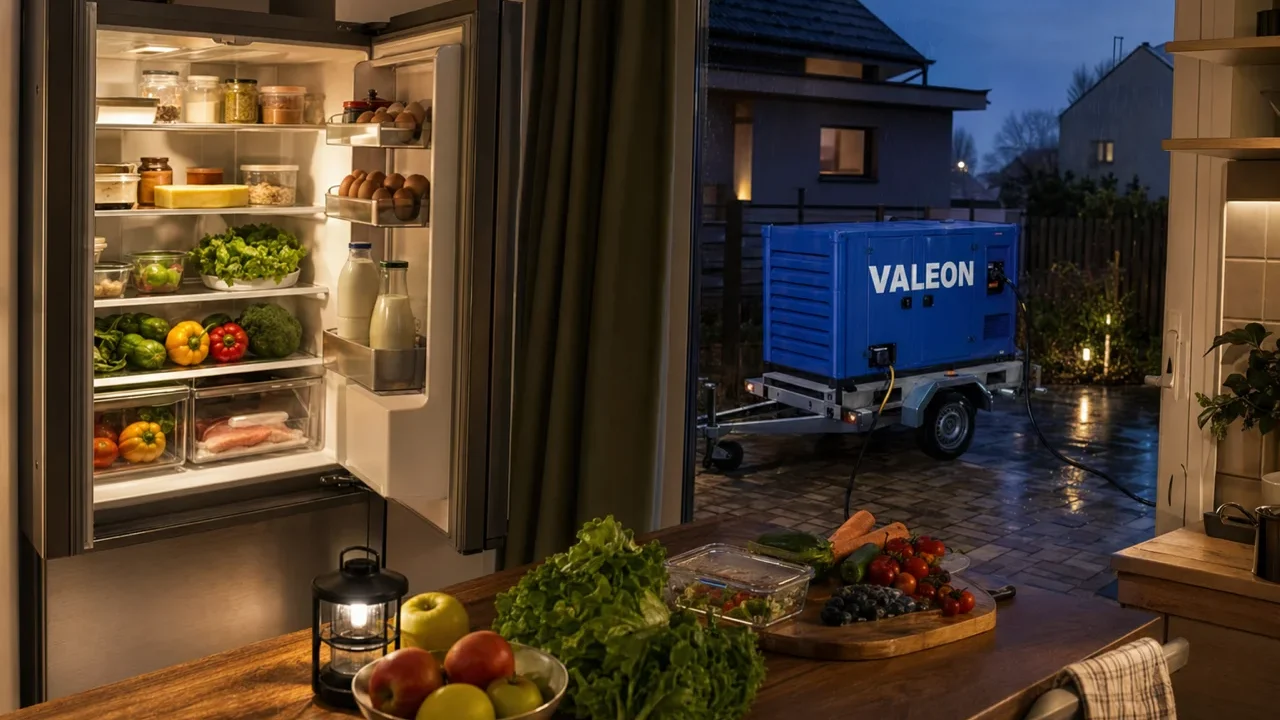 Zdravé jídlo v krizi: jak udržet chladničku v provozu i bez sítě — mobilní elektrocentrála Valeon