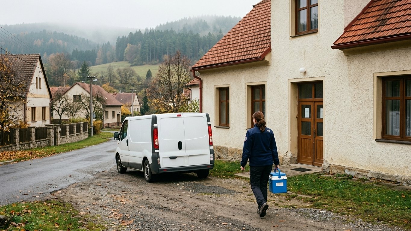 Očkovací výjezdní tým v odlehlé obci: den, kdy mobilní ambulance zůstala bez proudu